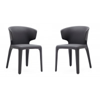 Manhattan Comfort DC031-GY Conrad Grey Faux Leather Dining Chair (Set of 2)